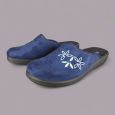 Kapcie damskie Inblu CU00002D Granatowe – Welur, Haft Kwiatowy, Anatomico