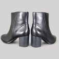 Czarne Skórzane Botki Marco Tozzi 2-25339-45 | Eleganckie Botki na Słupku