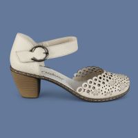 Sandały Rieker 40902-60 Beżowe | Skóra i Zabudowane Palce