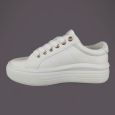 Trampki damskie Lee Cooper LCW-26-44-4074L Białe – Platforma, Złote Logo, Tekstyl