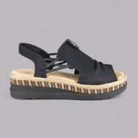 Sandały Damskie Rieker V7972-00 Czarne Wsuwane | Szerokie w Palcach