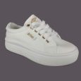 Trampki damskie Lee Cooper LCW-26-44-4074L Białe – Platforma, Złote Logo, Tekstyl