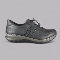 Półbuty Rieker L32F3-00 Czarne Skóra | Wkładka Memory