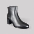 Czarne Skórzane Botki Marco Tozzi 2-25339-45 | Eleganckie Botki na Słupku