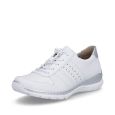 Półbuty damskie Rieker L32F3-80 Białe – Skóra Naturalna, Antistress