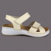 Sandały damskie Inblu SD0001KU Słomkowe – Skóra Naturalna Florentyna, Dwa Rzepy, Vera Pelle