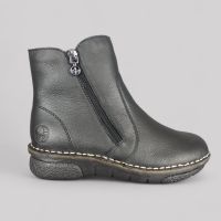 Botki damskie RIEKER 73365-00 Skóra Czarne