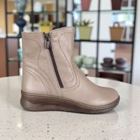 Beżowe Botki Skórzane Helios 788 | Wygodne Polskie Buty Damskie