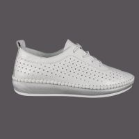 Półbuty damskie Loretta Vitale NY/110 Białe | Elastyczne Gumki, Skóra