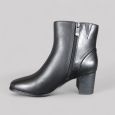 Czarne Skórzane Botki Marco Tozzi 2-25339-45 | Eleganckie Botki na Słupku