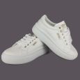 Trampki damskie Lee Cooper LCW-26-44-4074L Białe – Platforma, Złote Logo, Tekstyl