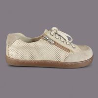 Półbuty damskie Helios 470 – ecru, skórzane, SilverProtect, tęgość H+, zamek