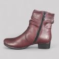 Skórzane botki damskie RIEKER 78656-35 czerwone