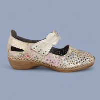 Półbuty Rieker 41399-92 Kolorowe | Ażurowa Skóra